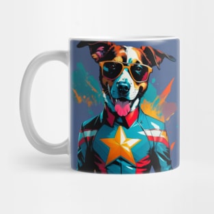 Captain American dog - pop art style tshirt Mug